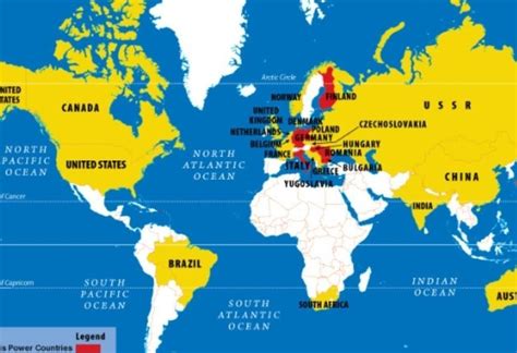 Mark all the axis and allied powers on the world outline map - Brainly.in