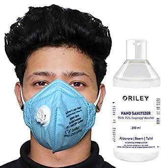 ORILEY AYURVEDA Combo of 200 ml Sanitizer & O2 OR6LM06 6 Layer Face ...