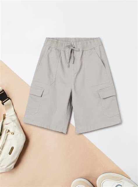 Buy Boys Solid Cargo Shorts Online at just Rs. 699.0 - 1000015458533 ...