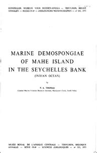 Marine demospongiae of Mahe Island in the Seychelles Bank (Indian Ocean ...
