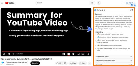YouTube Video Summary with ChatGPT (AD-Free)- Glarity