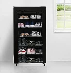 ROBMOB 6 Tier Metal Shoe Rack Collapsible Shoe Organiser with ...