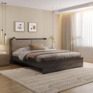 Wakefit Mars Upholstered Headboard Non-Storage Bed Wyoming Maple - King ...