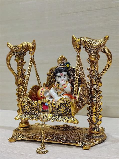 LAXMI CRAFT Lord Krishna Jhula Singhasan Indian Traditional Handicraft ...