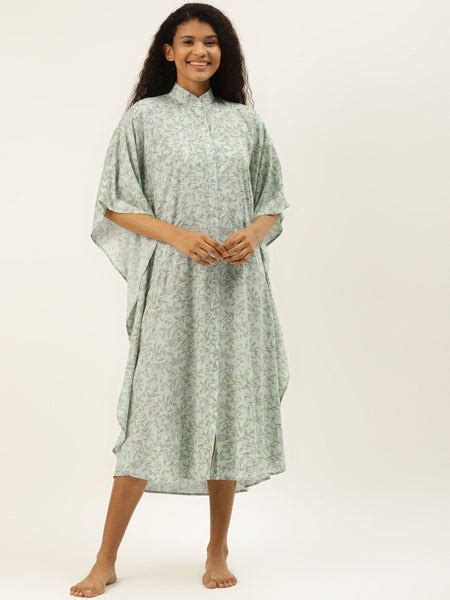 Buy Kaftan with Pockets in Powder Blue Color for Women