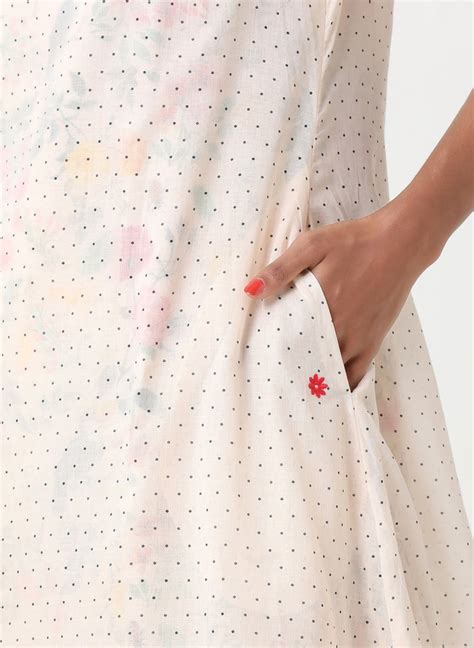Organic cotton layered A-line dress with embroidery-msg06 – Mosegi