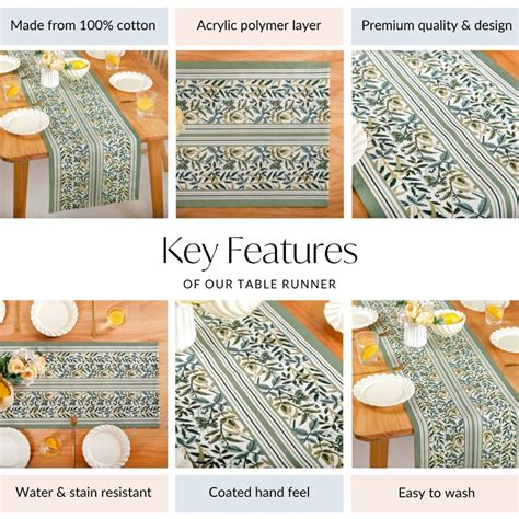 Botanica Cotton 8 Seater Runner 264x35cm Online - Premium Table Runner ...