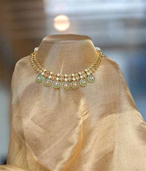 Padma 22K Gold Choker Set - R Narayan Jewellers | R Narayan Jewellers