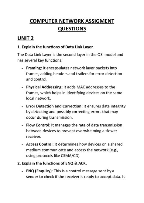 Computer Network Assigment Questions - COMPUTER NETWORK ASSIGMENT ...