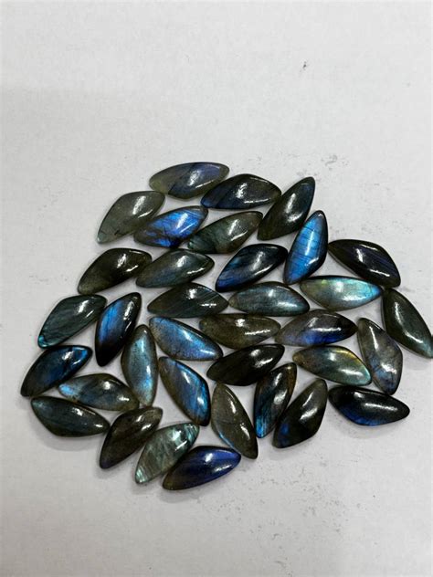 AAA Labradorite Marquise Gemstones – Hand-Polished Cabochons with Blue ...