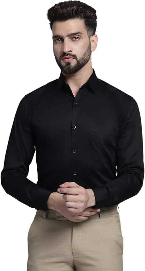 Amazon.in: Satin - Black Shirts: Clothing & Accessories