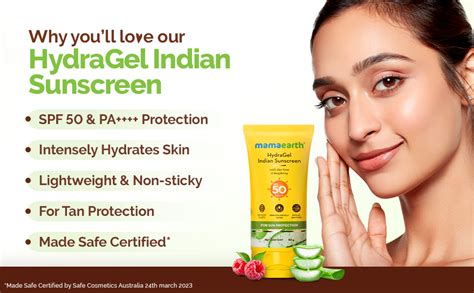 Mamaearth HydraGel Indian Sunscreen with Aloe Vera & Raspberry