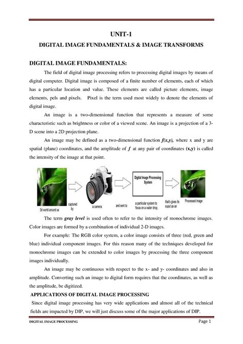 DIP Reference Notes - UNIT- DIGITAL IMAGE FUNDAMENTALS & IMAGE ...