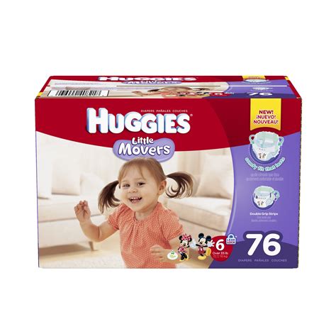 HUGGIES Little Movers Diapers, Size 6, 76 Diapers - Walmart.com