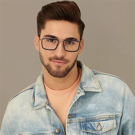 Buy Matte Gunmetal Blue Full Rim Rectangle Lenskart Air Air fusion VC ...