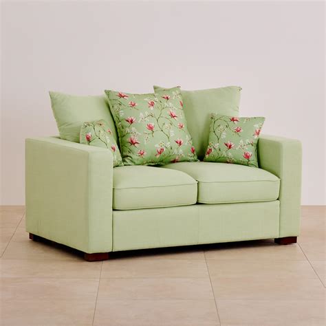 Buy Cane Connection Fabric 2-Seater Sofa with Cushions - Green from ...