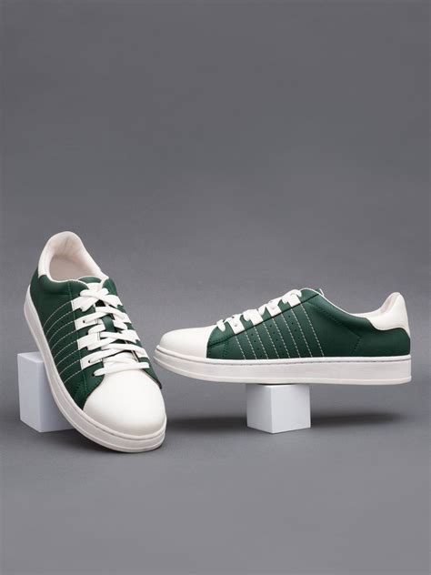 Big Fox Men Olive Green Colourblocked Sneakers - Price History