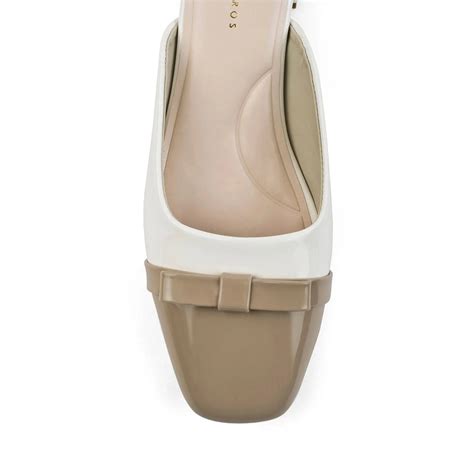 Buy Hepburn Preppy Off-White Mule Heels | Lino Perros