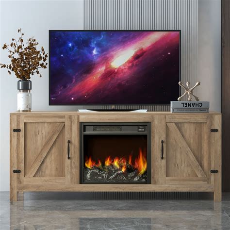 Buy TV Stand with Fireplace for 65 Inch TV, Farmhouse Electric ...
