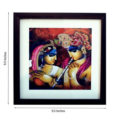 Radha Krishna Satin Matt Texture UV Art Painting - eCraftIndia Online