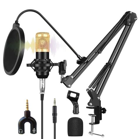 TECHBLAZE Professional Condenser Microphone Kit with Boom Arm Stand ...