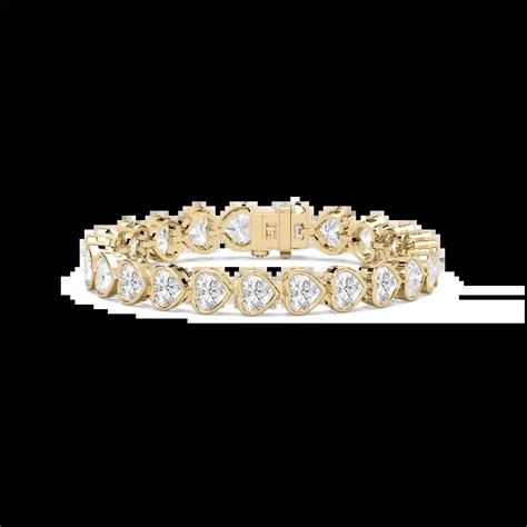 23 Carat Heart Shape Diamond Bezel Set Tennis Bracelet