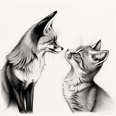 Fox and Cat in Visual Confrontation | Stable Diffusion Online