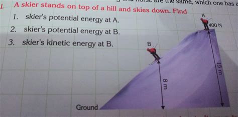 A A skier stands on top of a hill and skies down. Find 1. skier's ...