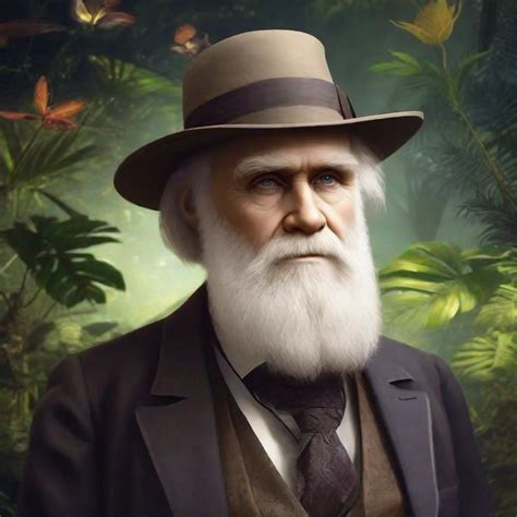 Portrait of biologist Charles Darwin, Sci fi, 4k, ul...