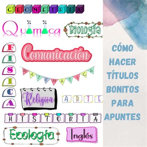 Cómo hacer títulos bonitos para apuntes y trabajos - Arte en Papel