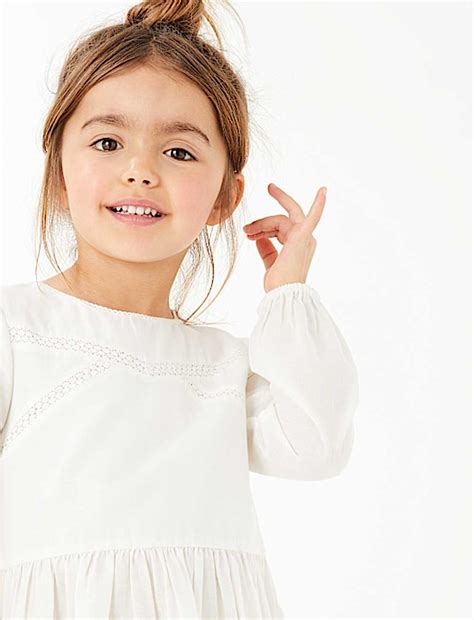 Buy Cotton Broderie Frill Blouse (2-7 Yrs) at Marks & Spencer