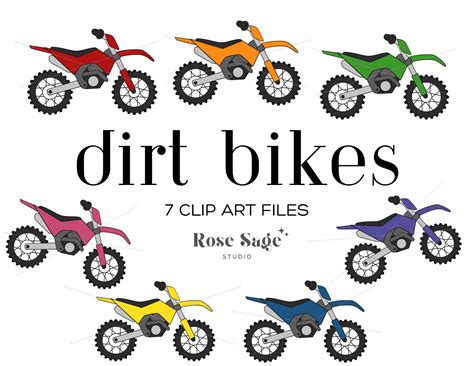 Dirt Bikes Transparent Clipart, Motor Cross Dirt Bike Clipart Bundle ...