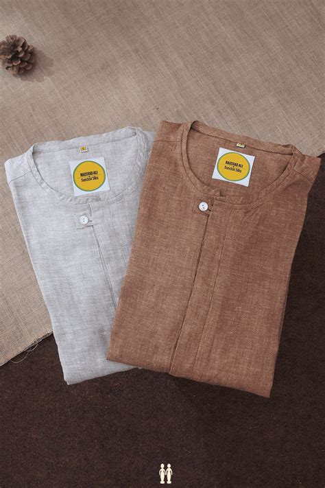 Assorted Beige And Brown Set Of 2 Size 36 Cotton Long Kurta – Sundari Silks