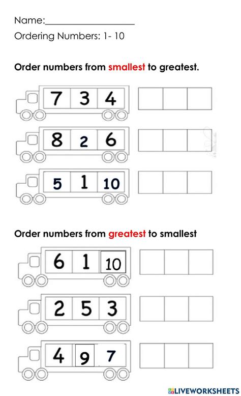 Image result for Ordering Numbers Activity