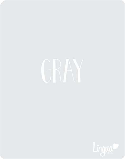 Gris/ Gray - Los colores en Inglés/ The colors in English - Lingua ...