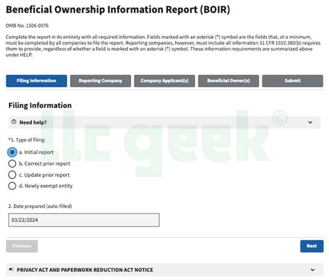 BOIR for LLC: BOIR Filing (Guide & Screenshots) - LLC Geek