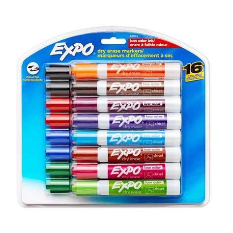 16 Expo Wet Dry Erase Markers Set Lot White Board Pens Assorted Colors ...