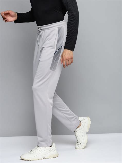 Alcis Men Grey Solid Slim Fit Mid-Rise Regular Track Pants ...