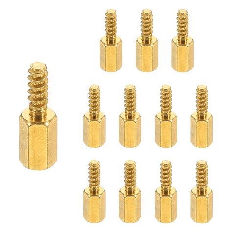Uxcell 12Pcs M3 8+8mm Hex Standoff Spacer, Male to Female Copper ...