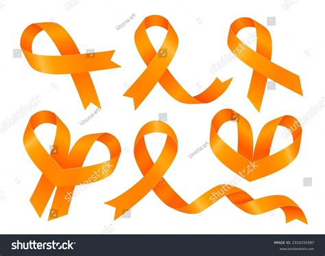 Orange Cancer Ribbon Vector Orange Ribbon Immune Cancer Awareness Icon