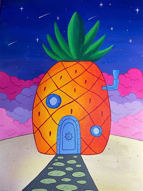 Spongebob’s House in Space/original Acrylic Trippy Painting - Etsy ...