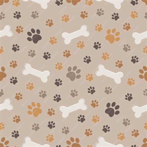 Paw Print And Dog Bone Background