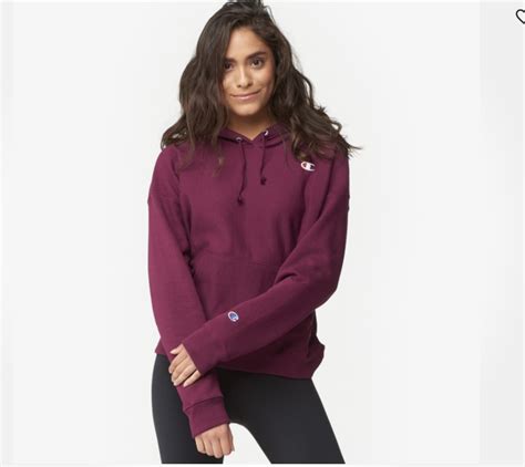 Foot Locker Champion Logo Pullover Hoodie; Color Dark Berry Purple ...