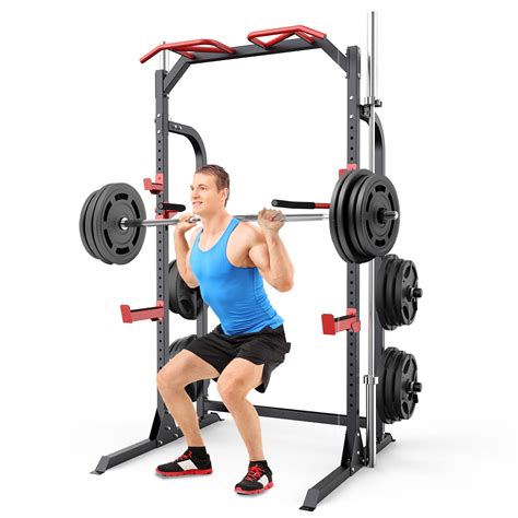 Buy SunHome Power Cage Squat Rack with Pull Up Bar & Dip Bar, Adjustable Power Zone Rack Stand ...