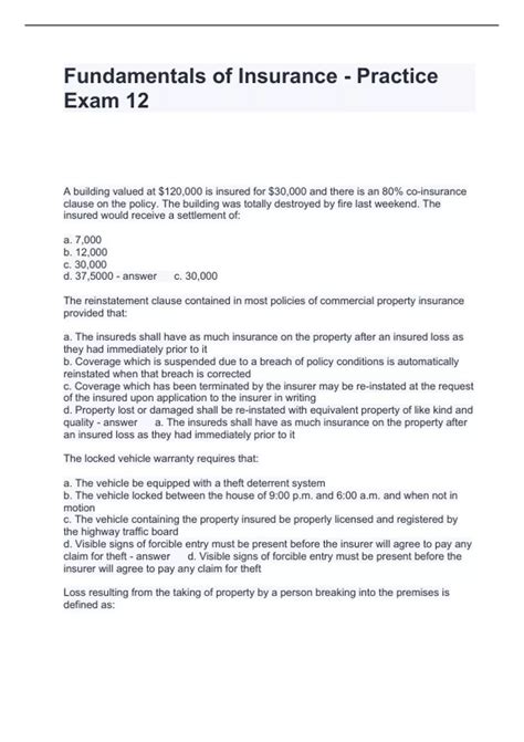 Insurance Exam Practice Test 的图像结果