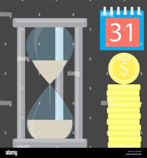 Money is time. Hourglass and golden coin stock. Finance money gold and ...