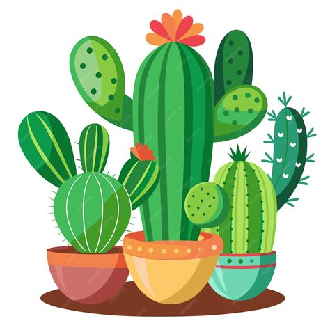 Cactus plants clipart cartoon style vector illustration | Premium AI ...