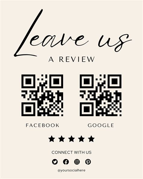 Please Leave a Review Editable Canva Template With QR Code - Etsy