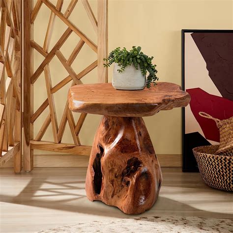 Buy Warmaxx Cedar Natural Shape Tree Stump Stool 13.5x12x14H Solid Wood ...