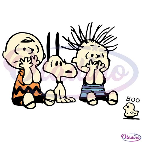 Charlie Brown And Snoopy Woodstock Boo Ghost SVG Digital File - Oladino
